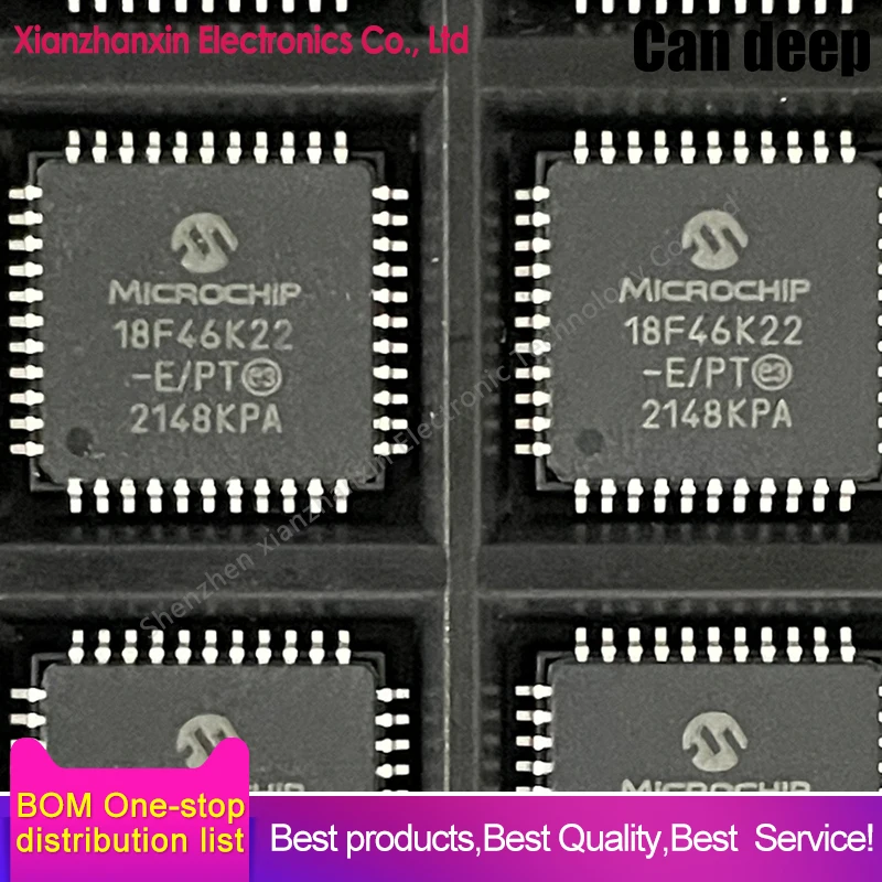 1pcs/lot PIC18F46K22-E/PT PIC18F46K22 TQFP-64 Microcontroller chips in stock