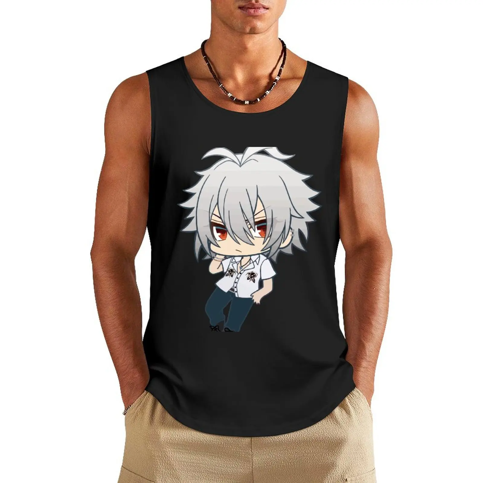 Samatoki Chibi (Hypmic) Tank Top Gym t-shirt man gym clothes man fitness muscle t-shirt Male clothes