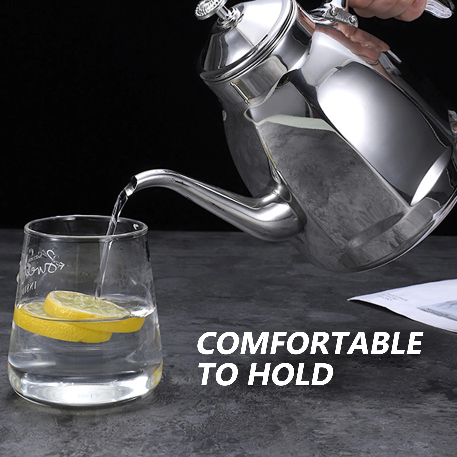 

Stainless Steel Kettle Daily Use Coffee Tea Accessory Gooseneck Water Kitchen Wear Resistant Camping Stove Household