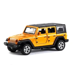 Modelo de coche todoterreno de simulación de aleación para niños, JEEPS Wrangler, vehículo extraíble, decoración de coche, adornos de colección, juguetes para niños, 1:36