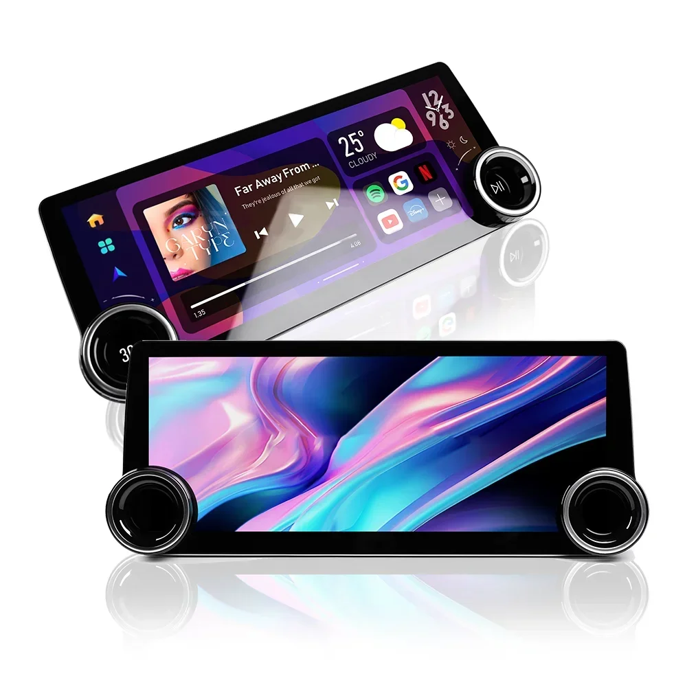 

l Android Car Stereo 12.3 Inch Double Knob Car DVD Player Navigation GPS Multimedia Car Radio With Fm Bt 360 Panorama AHD DSP 4
