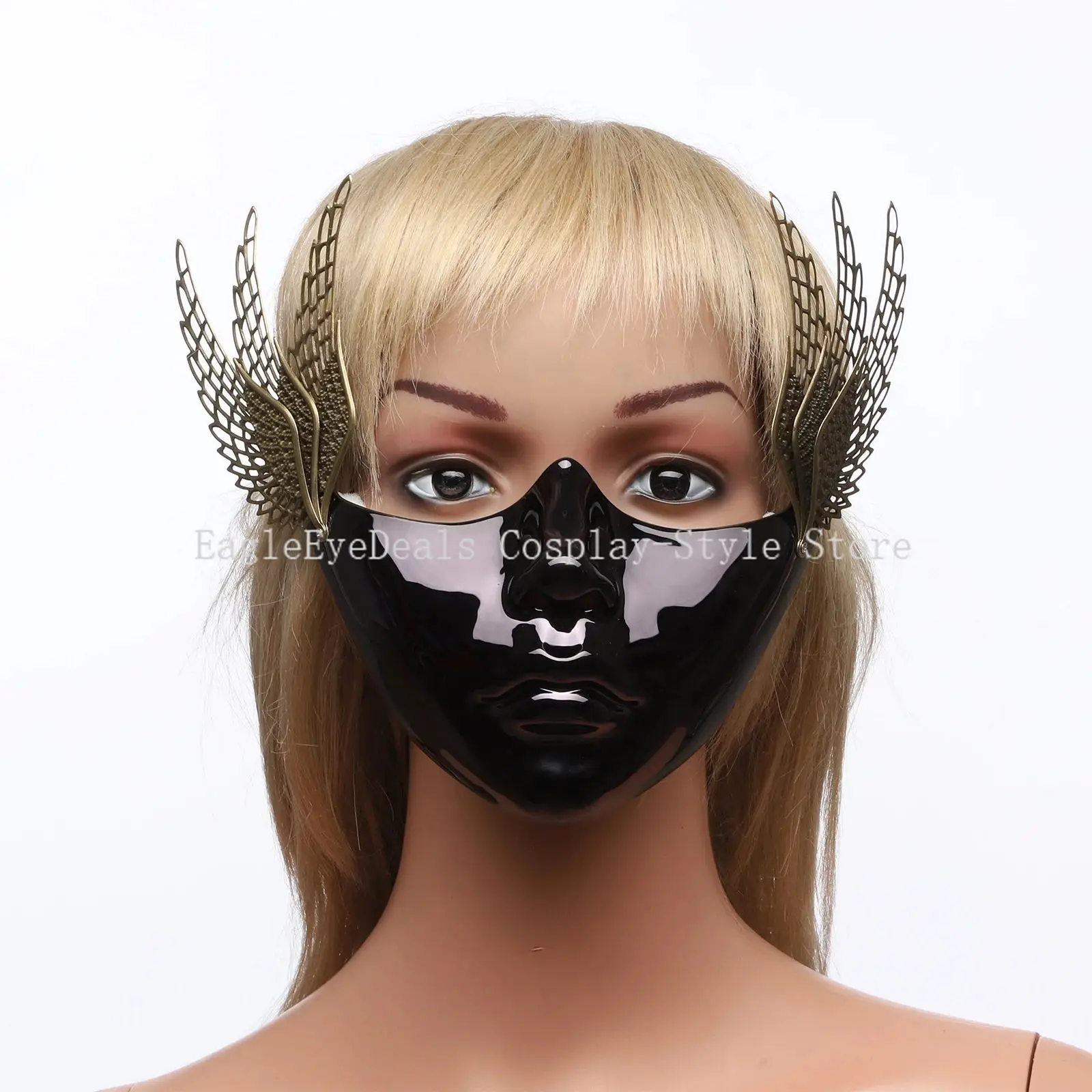 Mechanical Half Face Mask คอสเพลย์หมวกกันน็อก Prop สุนทรียศาสตร์เทคโนโลยี Cyberpunk Carnival ฮาโลวีน Props Unisex หน้ากากตกแต่ง
