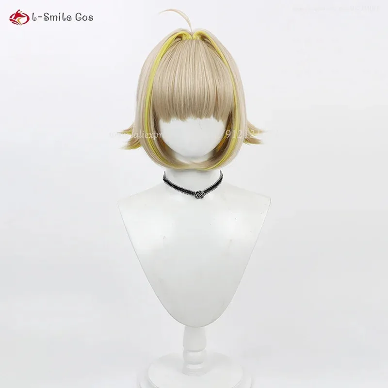 

2025 г., игра Elegg, косплей, льняная мелированная блондинка, короткие термостойкие синтетические волосы, парики для Хэллоуина + шапочка для парика