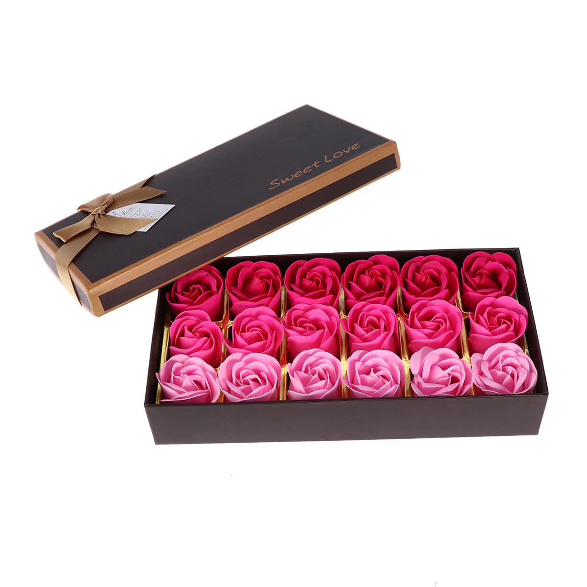 Pétale de fleur de rose multicolore parfumée, rose de Regina, rose de simulation de nickel é créé, corps de bain, cadeau de fête de mariage, 18 pièces