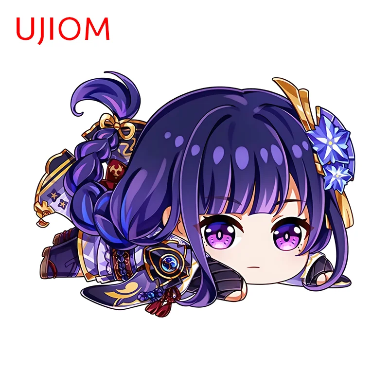 UJIOM Kawaii Genshin Impact Raiden Shogun Wall Sticker Creative Innovative Fancy Amusing Decal Functional Sticker Laptop