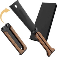 Japanese Pull Saw Foldable,  140mm Hand Saw with Double Edges of 13/14 TPI, SK5 Blade and Three Sided Grinding Gear Desig
