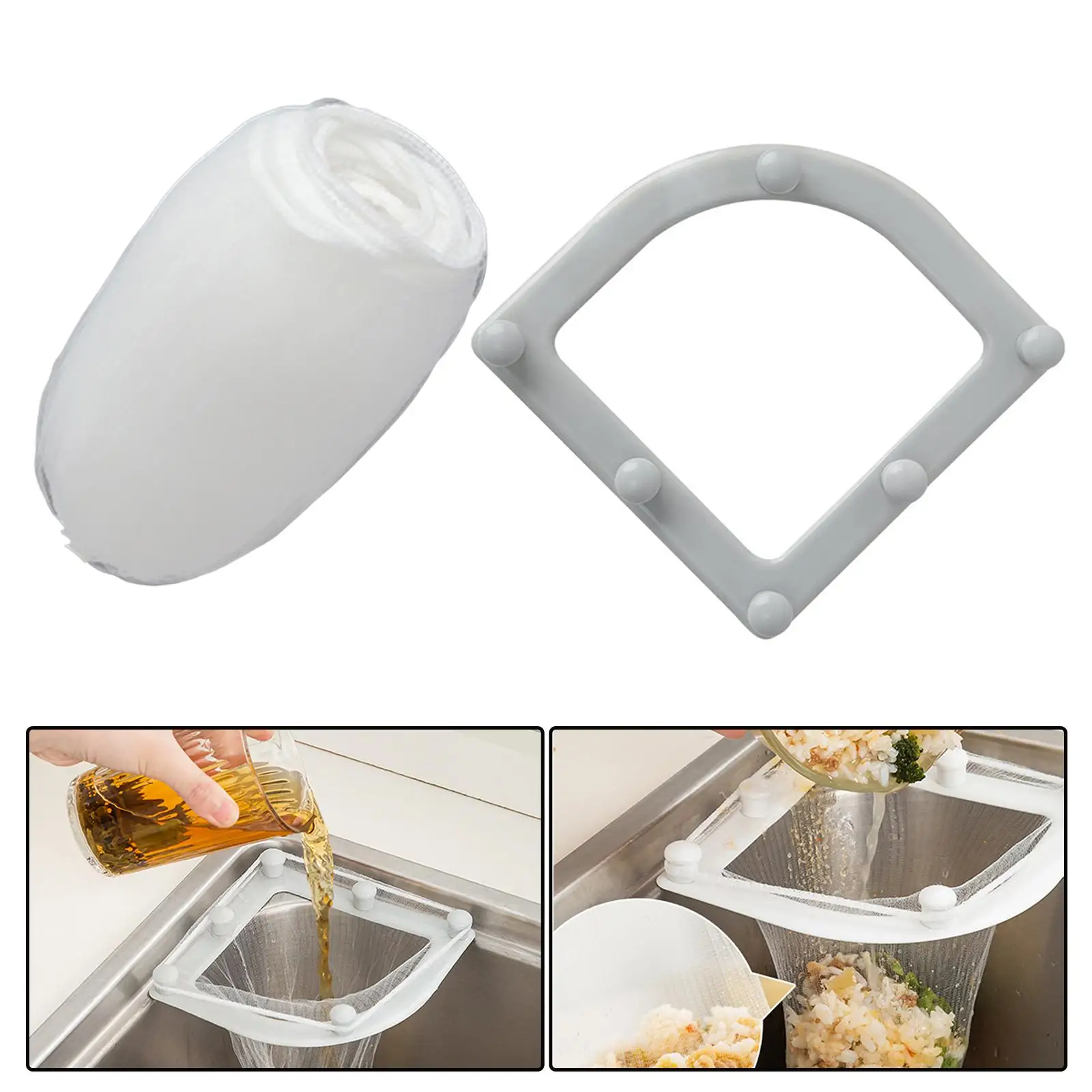 50 قطعة من شبكات الحوض المثلثة حقيبة شبكية لمرشح بقايا المطبخ