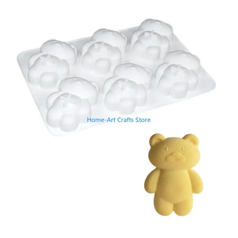 Y3NA Silicone Mousse Cake Mold Creative 6 Grids Bear Dessert Mould Nonstick Chocolate Cupcakes Bakewares