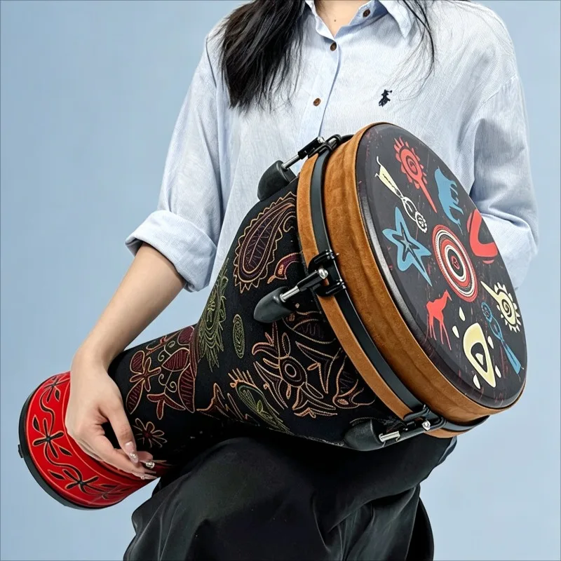 Colorful Djembe 12 Inch Hand Drum Meditation Sound Healing African Drums Professional Percussion Instrument for Adults Kids