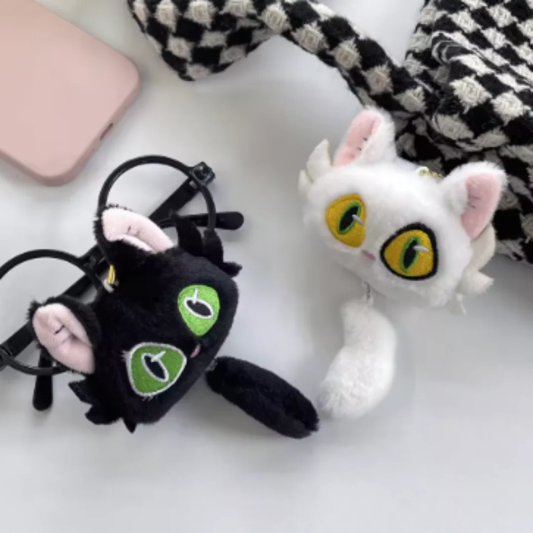 부드러운 솜 인형 귀여운 고양이 열쇠고리 창의적인 펜던트 맞춤형 학교 가방 펜던트 장신구