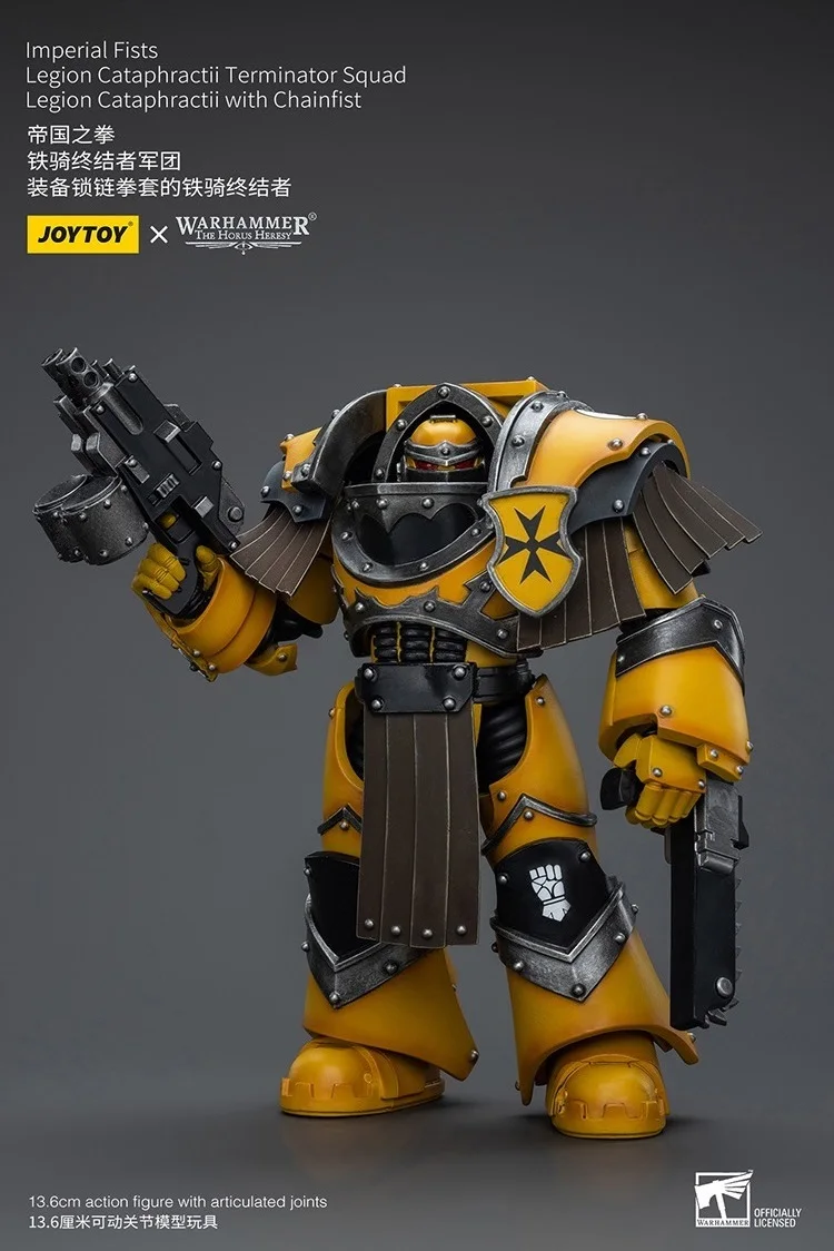 

JOYTOY Warhammer "The Horus Heresy" Imperial Fists Legion Cataphractii Terminator Squad Legion Cataphractii With Chainfist Doll