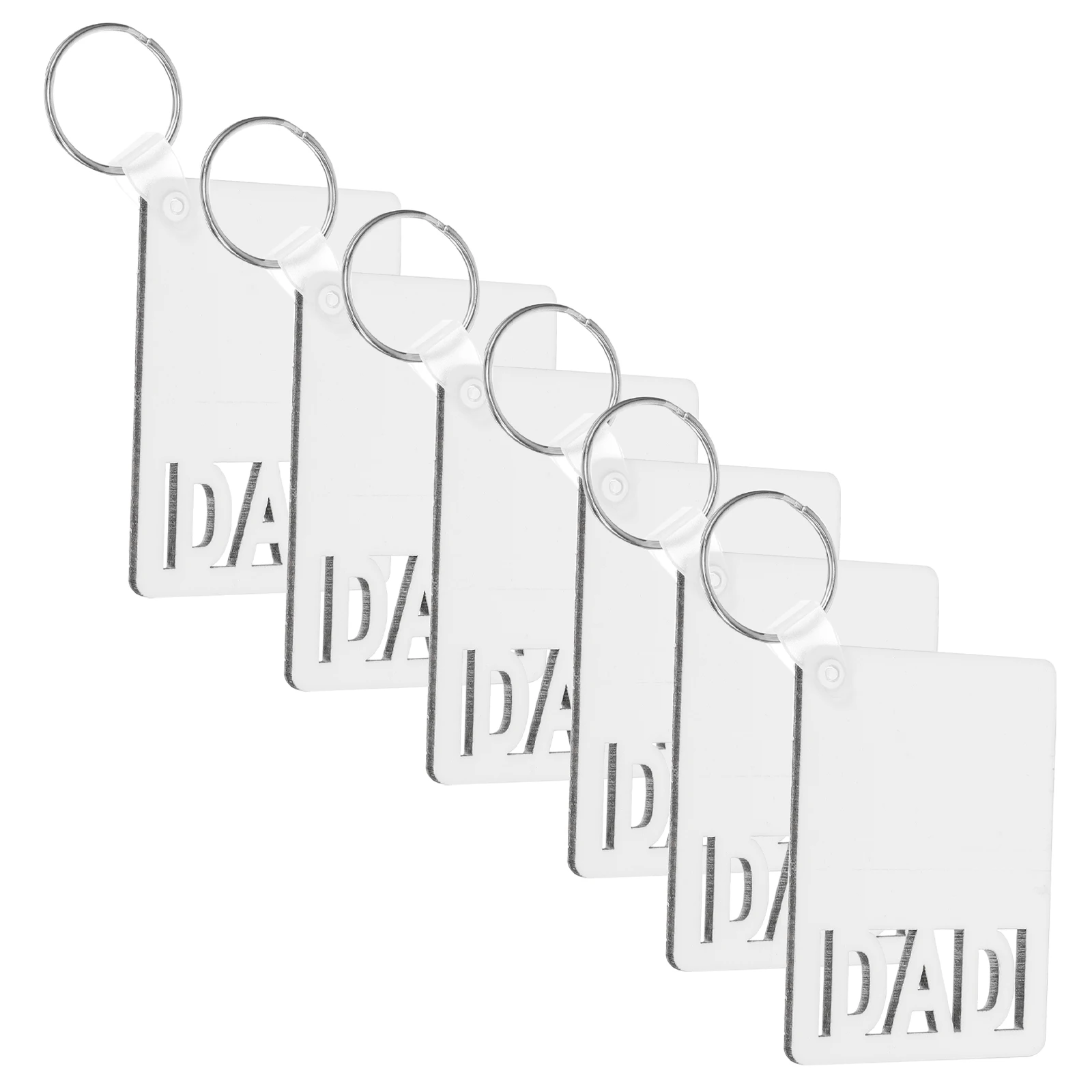 

6 pcs Diy Sublimation Keychain Blank Dad Sign Key Ring Heat Transfer Craft Gift Idea Sublimation Blanks Keyring Bulk Pendant