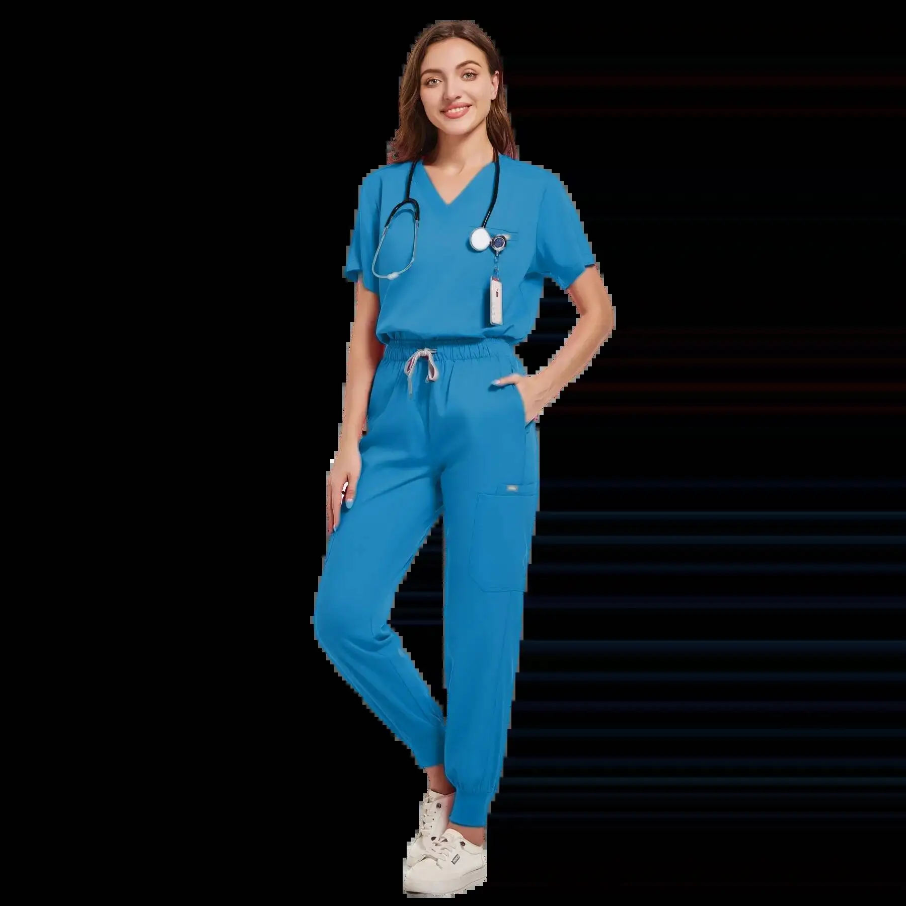 Prix de gros médecin infirmière gommages uniformes médicaux femmes survêtement ensemble hôpital accessoires salle d'opération vêtements de travail chirurgicaux