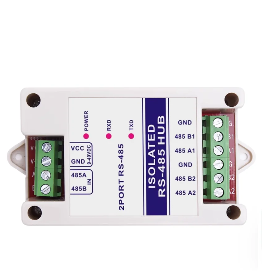2Ports RS485 Isolated Hub Industrial Repeater Signal Amplifier Anti-interference Lightning Protection