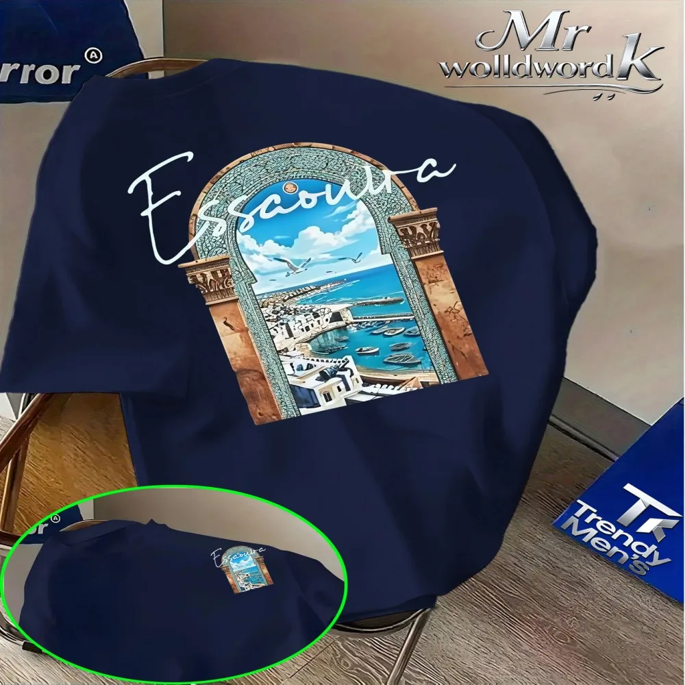 Exotic-style short-sleeve top featuring an 