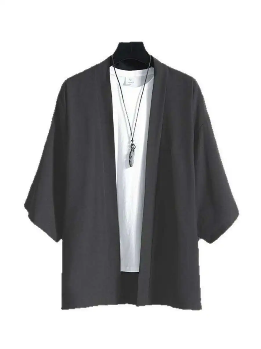 

Свободное солнцезащитное пальто из ледяного шелка, летняя ветровка с длинным откидным воротником, цвет застежки на одной пуговице для пар