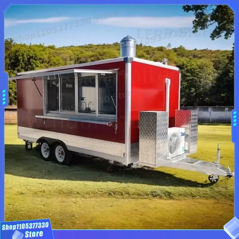 Custom American Hot Dog Food Truck Mobile Catering Trailer With Full Kitchen Equipment For Street Food Service Business