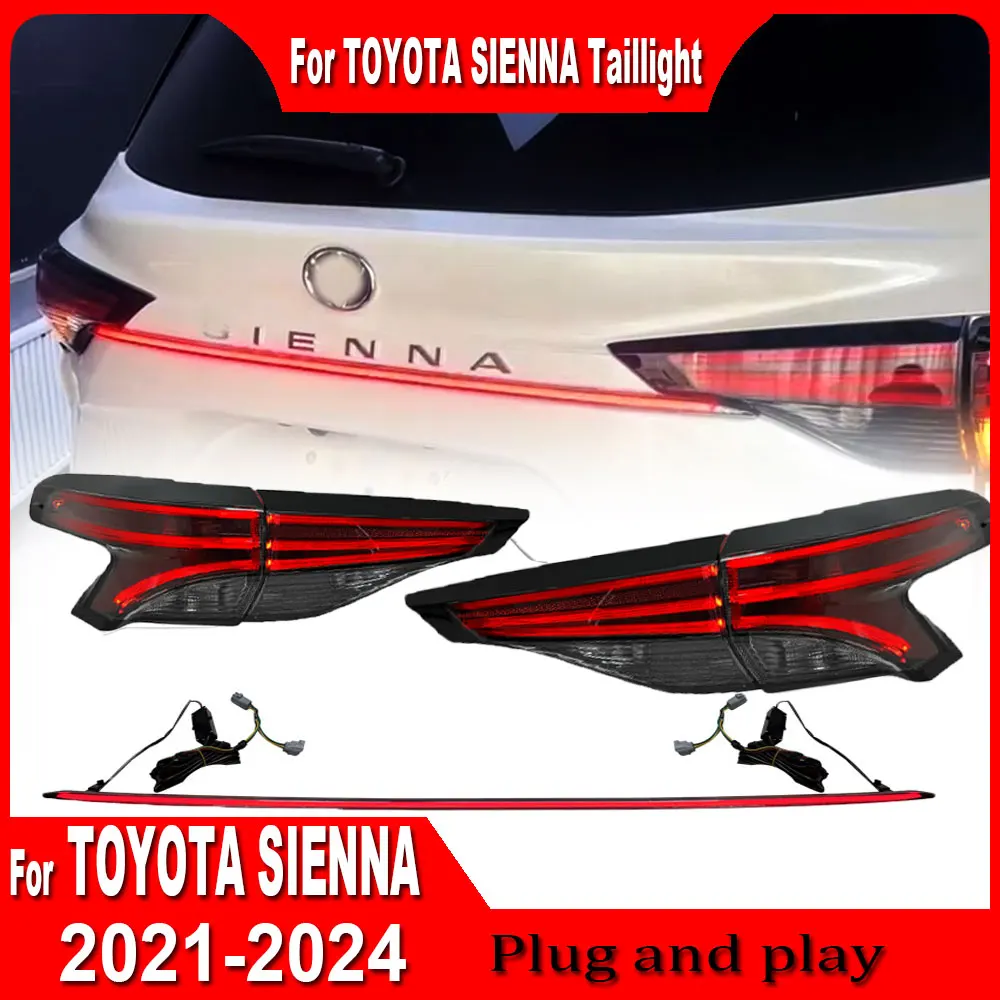 

Автомобильный светодиодный задний фонарь для Toyota Sienna 2021 2022 2023 2024, задний фонарь, светодиодный задний ходовой фонарь, тормозной задний динамический указатель поворота