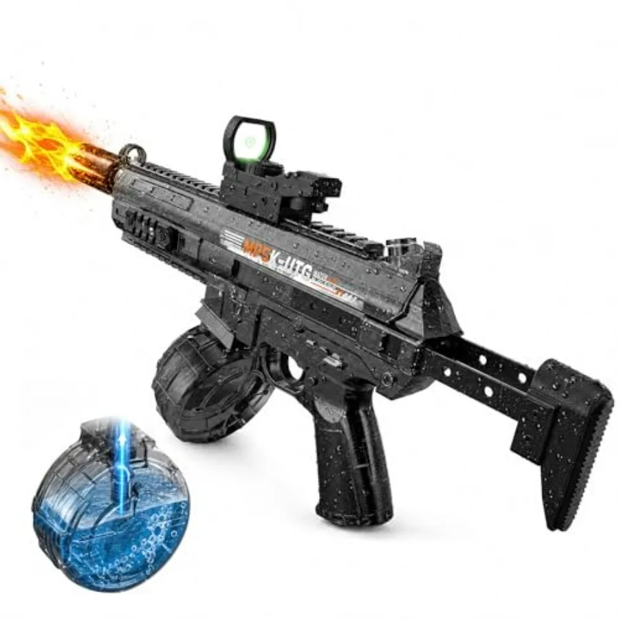 

Electric Water Gun for Pool Beach Summer Outdoor Use, ABS Plastic Black, 34FT Range 540ML Capacity Self-Suction Blaster