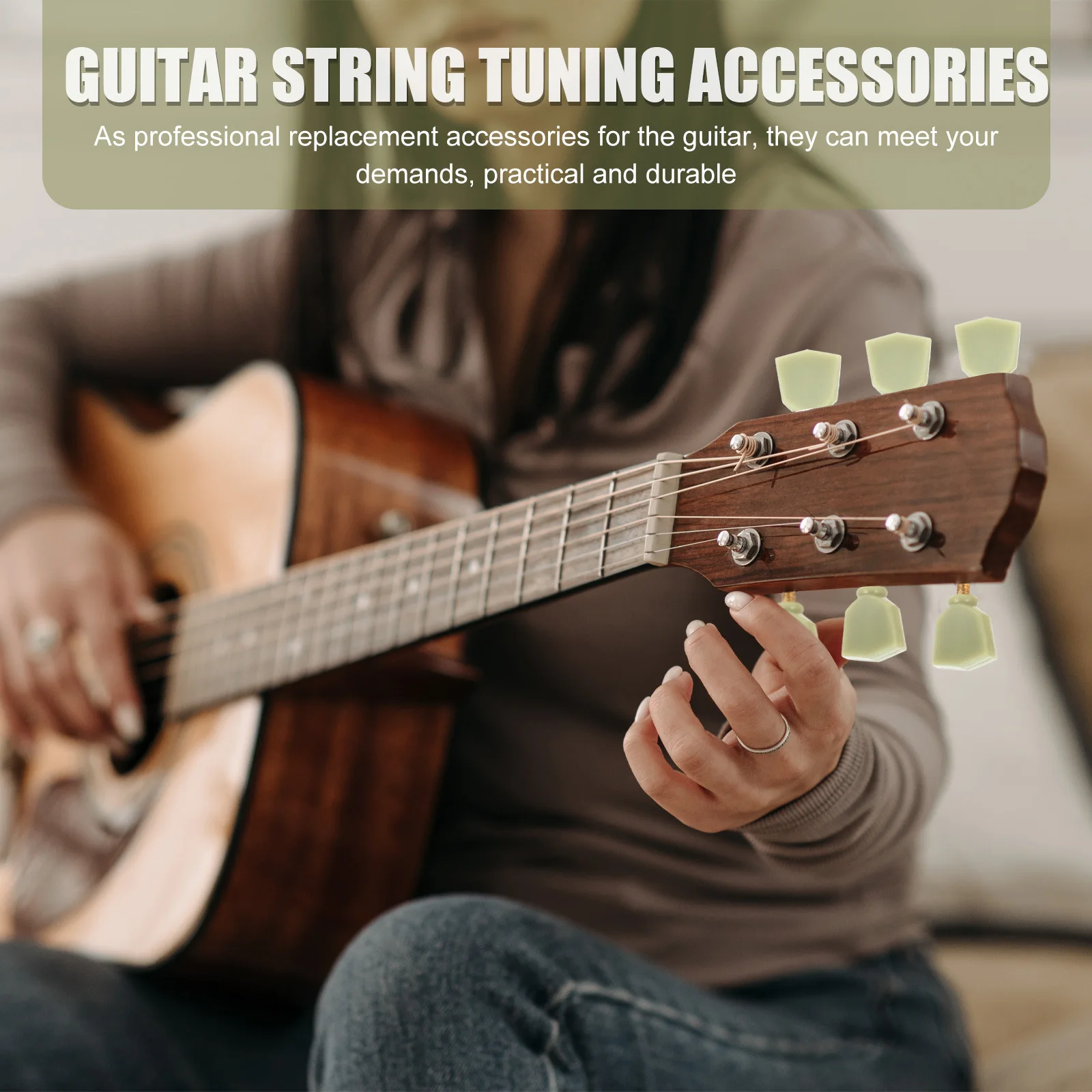 

6Pcs Guitar Tuning Peg String Durable Professional Replacement Accessories for Folk Acoustic Electric Guitar Parts