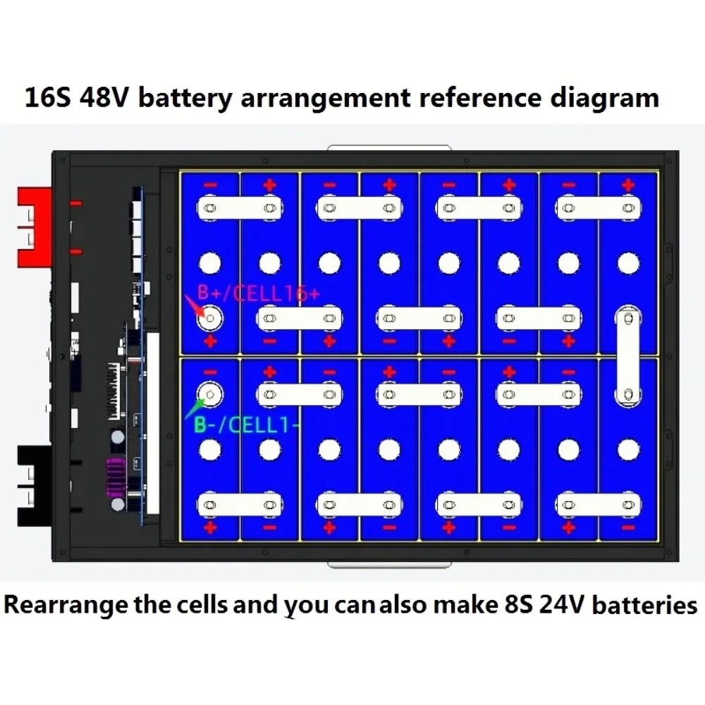 XR03-48V-LF100AH Solar Home Energy Storage LiFePO4 Battery bank/Case/Box DIY Kit Smart BMS LCD CAN RS485 RS232 Bluetooth