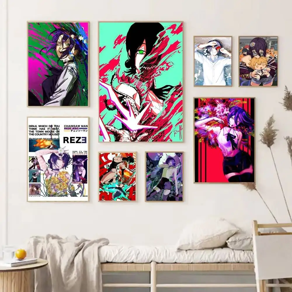raze chainsaw man Minimalist Printed Poster for Home Decor, Living Room, Bedroom, Study, Decorative Painting HD