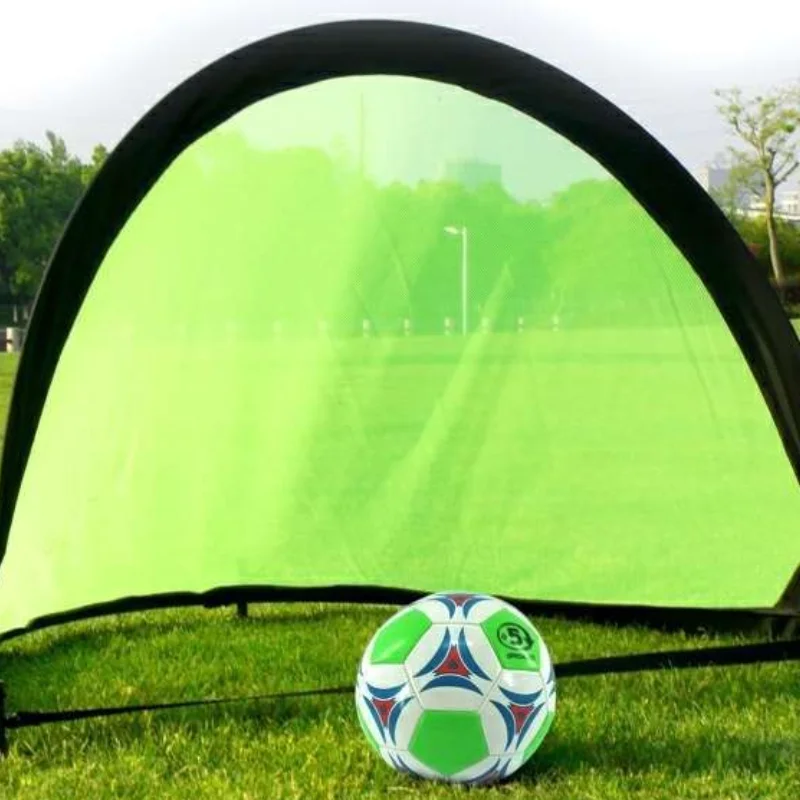 1 PC แบบพกพาพับเป้าหมายฟุตบอลสําหรับเด็กสีเขียวในร่ม/กลางแจ้ง Interactive เกม 120*80 ซม.ทนทานฟุตบอลอุปกรณ์การฝึกอบรม