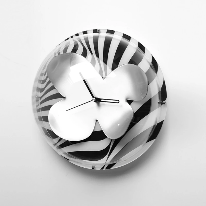 Space-Inspired Retro Black White Wall Clock - Quiet Movement Scandinavian Minimalist Decor for Home Perfect for Modern