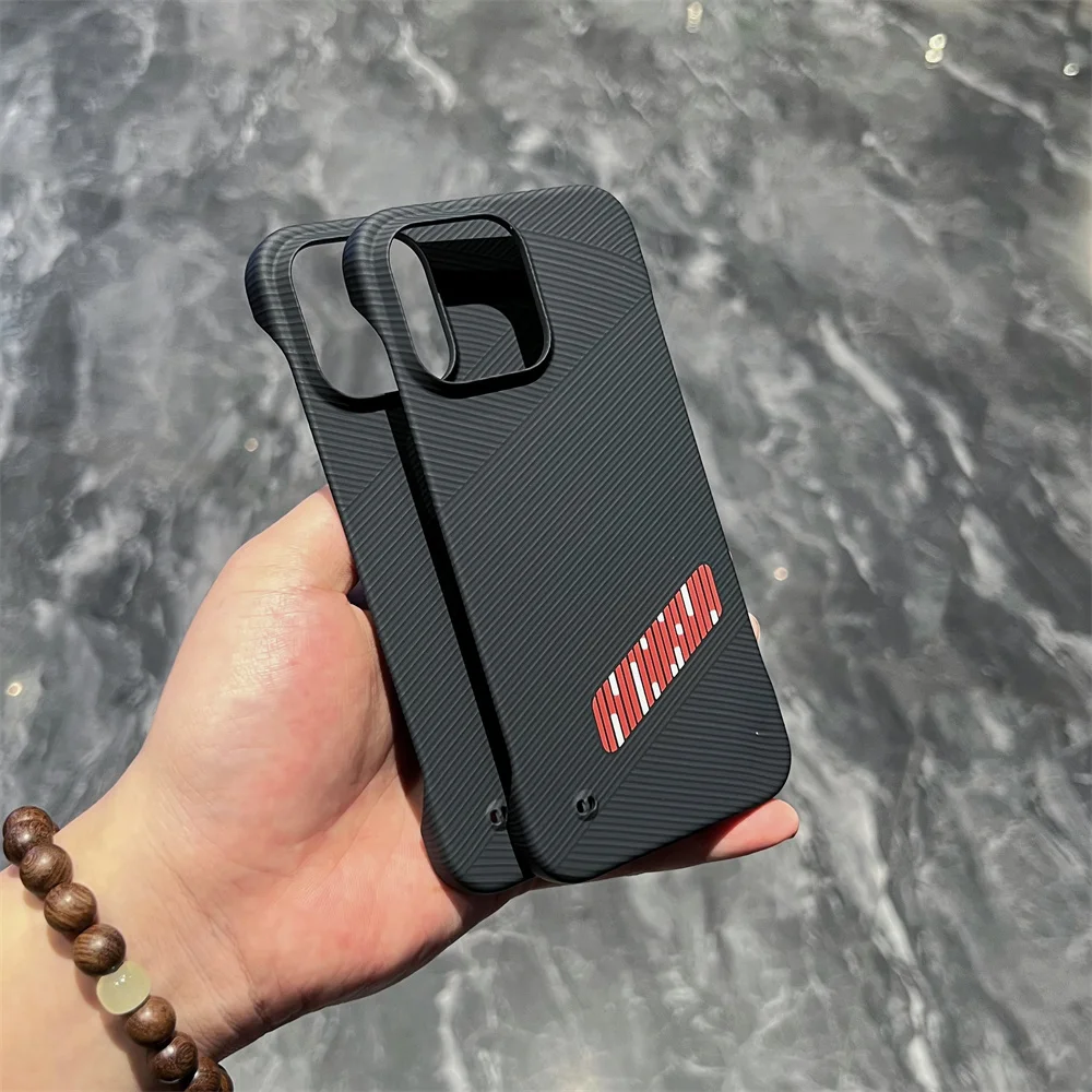 Funda de negocios ultrafina sin marco con textura de fibra de carbono para iPhone 16 15 14 Pro Max 13promax cubierta de parachoques transpirable a prueba de golpes