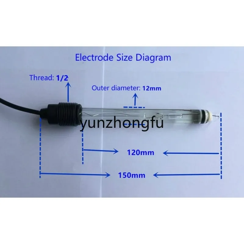 Industrial on-line high temperature PH glass electrode, strong acid and strong base PH electrode, corrosion resistant PH probe