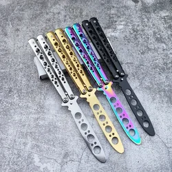 CSGO Balisong Trainer Portable Folding Butterfly Knife Unedged Stainless Steel Butterfly Knife Training Tool for Outdoor Games