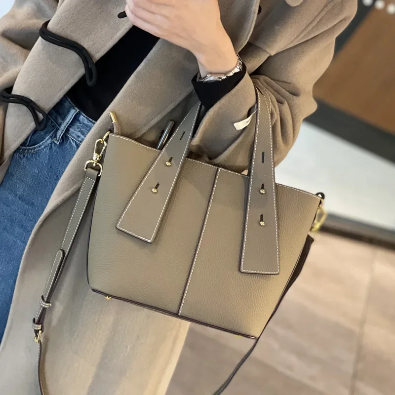 Genuine Leather Women's Bags Light Luxury Soft Cowhide Handbags Fashion Commuter Shoulder Bag Senior Crossbody Bag Mother Gift