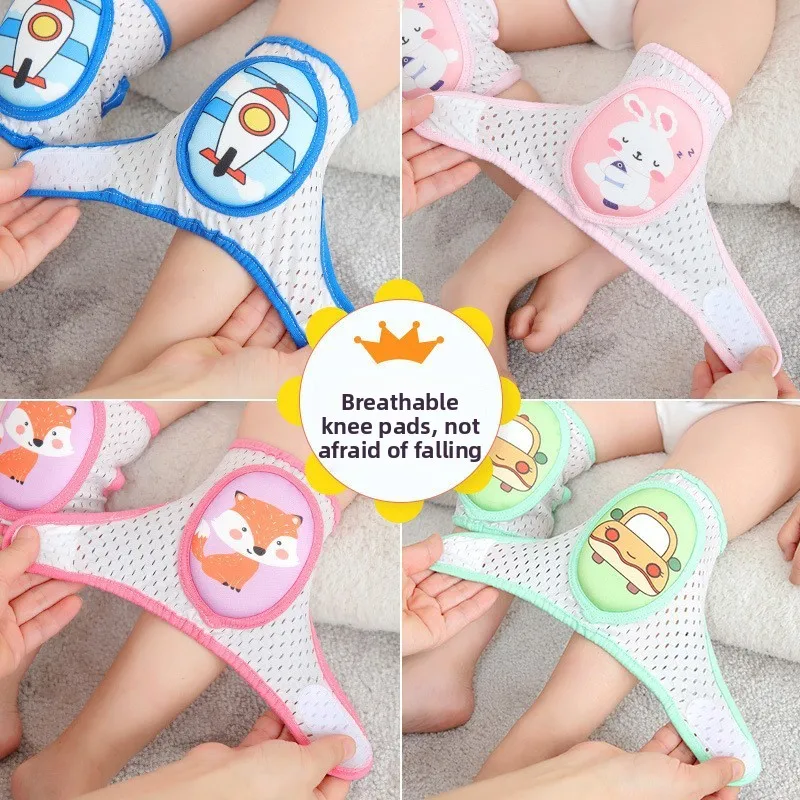 

Детские наколенники, наколенники для ползания младенцев, летние тонкие детские налокотники с защитой от падения для малышей, защита колена на липучке