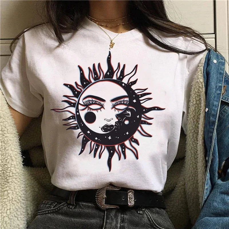 T-shirts Women Anime Print grunge Loose Steampunk Tee Gothic Female Harajuku Summer Clothing E-Girl Kawaii y2k aesthetic top