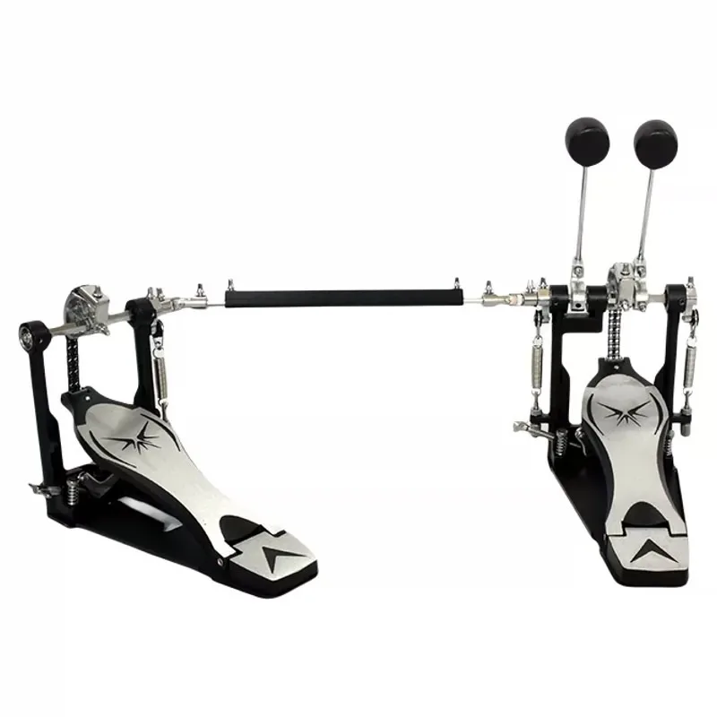 Double Tread Bass Drum Pedal Adjustable Drum Kit Step Hammer Anti-slip Electric Drums Pedal Percussion Instrument Accessories