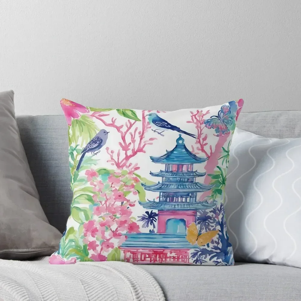 

Colorful pagodas and birds Throw Pillow Luxury Pillow Cover christmas supplies Christmas s Covers pillow