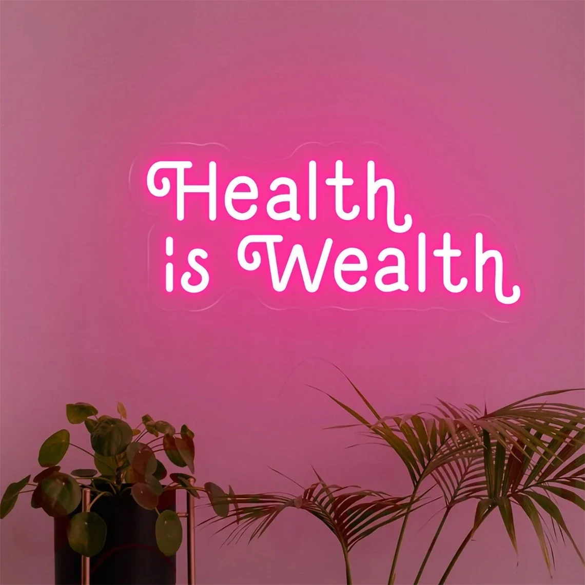 

Health is Wealth Neon Sign Gym Wall Decor Fitness Club Art Decor Home Wall Decor Gifts