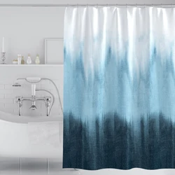 Modern Gradient Printing Shower Curtains Thick Polyester Waterproof Bathroom Curtain with Hooks Nordic Minimalist Bathroom Decor