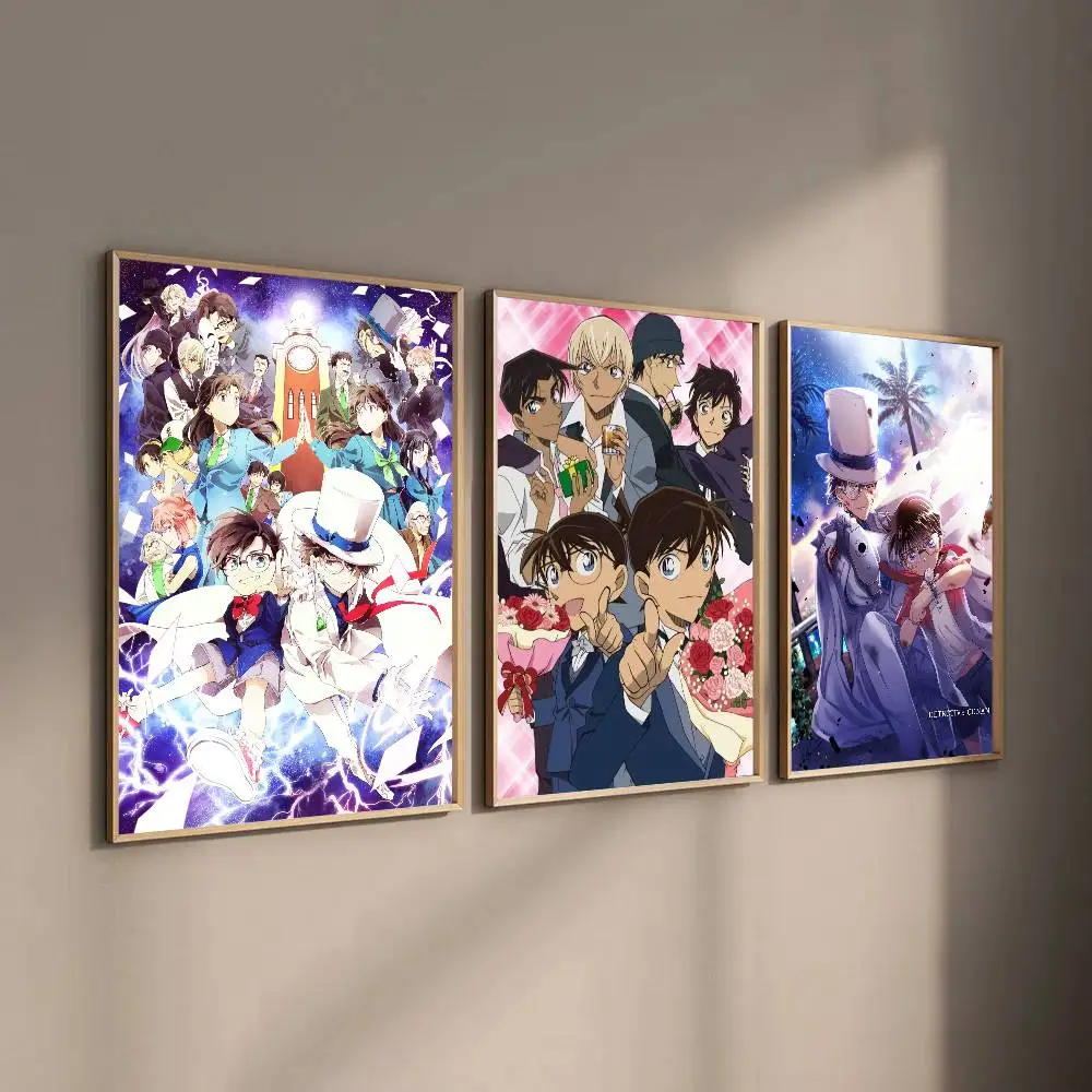 Anime Detektiv Conan Poster Selbstklebende Kunst Wasserdichtes Papier Aufkleber Kaffeehaus Bar Zimmer Wanddekoration