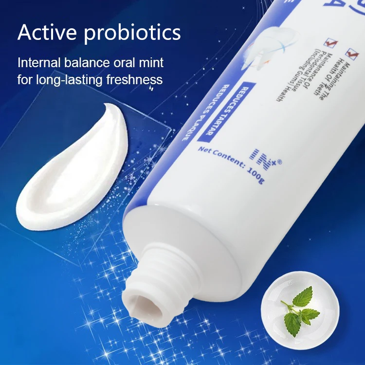 1/2/5 ชิ้น ยาสีฟันโปรไบโอติกสำหรับดูแลช่องปาก ลมหายใจสดชื่น ฟันขาว ขจัดคราบฝังแน่น 100 กรัม