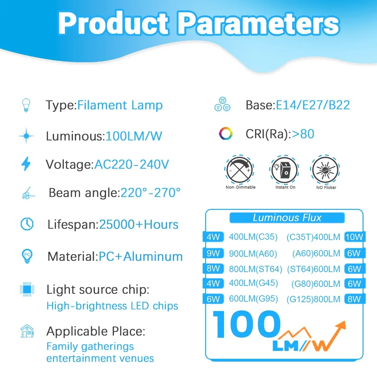 8PCS LED Filament Vintage Ampulle Glühlampe Edison LampE27 E14 B22 Retro Edison Glühbirne AC220V A60 G45 ST64 2700K
