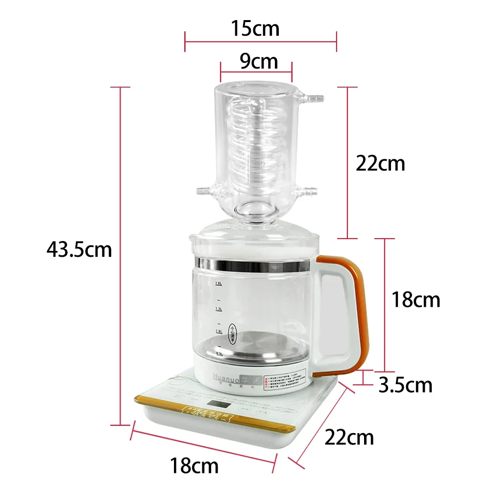 220V Glass distiller, essential oil extraction pure dew multi-function distiller distilled water brewing wine induction cooker