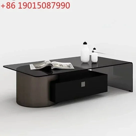 

Скандинавский журнальный столик в антикварном стиле, минималистичный, из закаленного стекла, раздвижной