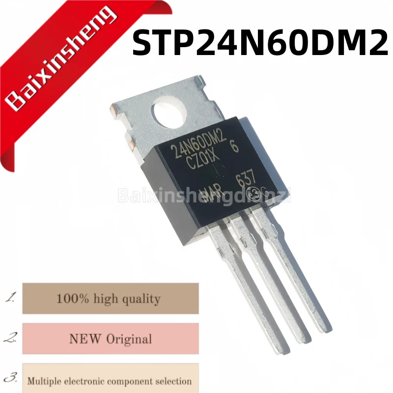 

10 pieces, brand new STP24N60DM2,24N60DM2,24A600V, TO-220, N-channel, MOSFET, good quality