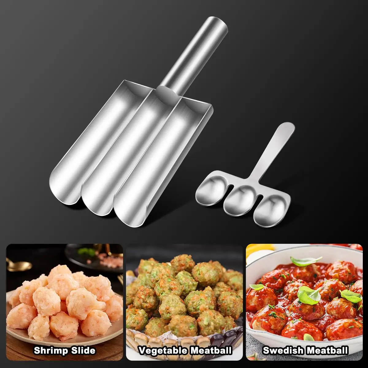 1pc Non-stick Meatball Maker Manual Meatball Spoon Easy Release for Home Kitchen Cooking  Kitchen Gadgets Sausage Maker