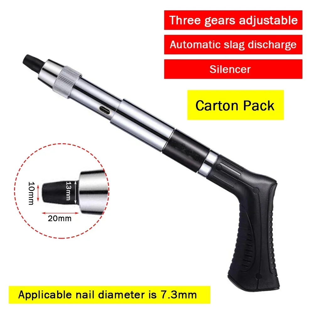 

3 Gears Adjustable Automatic Slag Silencer Steel Nail Gun Rivet Tool for Concrete Wall Anchor Wire Slotting Device Decoration