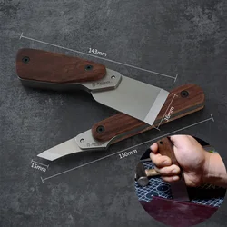 Black Walnut Wood Handle Stainless Steel Movable Knife Head Leather Cutter DIY Handwork Making Leather Products Laying-off Tool