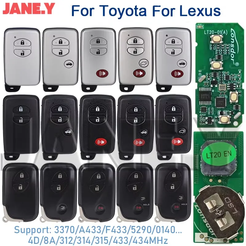 

Universal Smart Remote Key Lonsdor LT20-01EN Keyless For Toyota Prado RAV4 Corolla Camry For Lexus ES IS LS 4D Chip 312-434Mhz