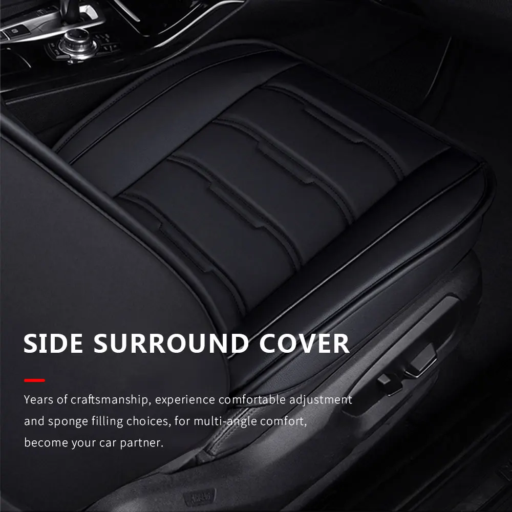 Car Seat Covers Red Full Set Luxury 2 Front Rear Seat Cover PU Leather  Winter Auto Protector Accessories ﻿
