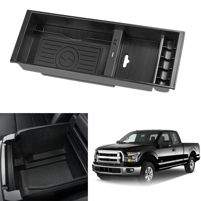 

Wireless Charger QI Wireless Phone Charging Plate Accessories Center Console Armrest Box For Ford F-150 2015 - 2020